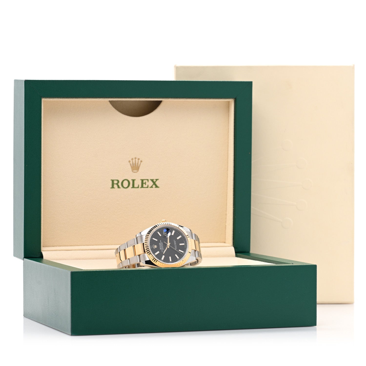 Rolex Stainless Steel 18K Yellow Gold 41mm Oyster Perpetual Datejust Watch Black 126333 5 of 5