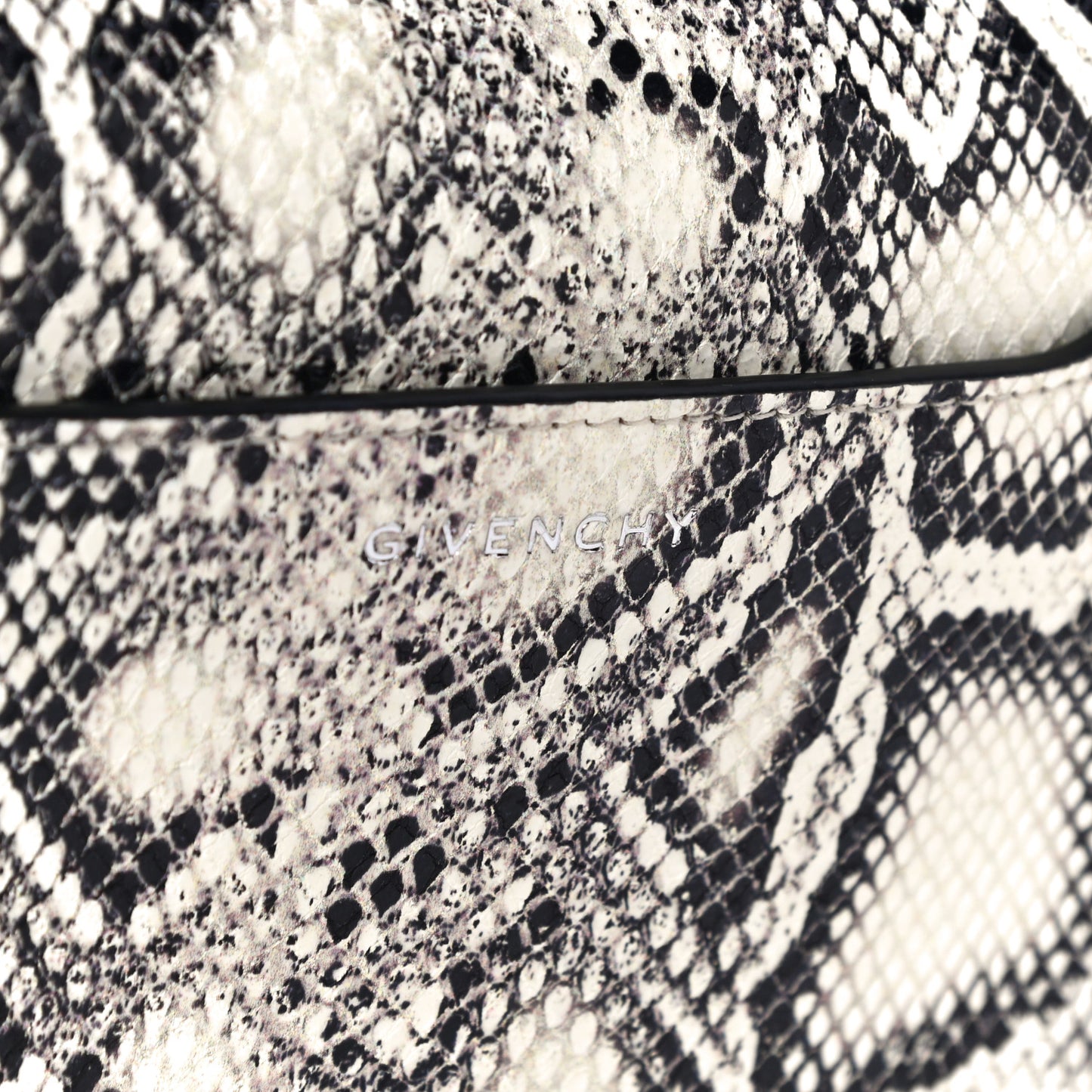 Calfskin Snake Embossed Small 4G Crossbody Black White