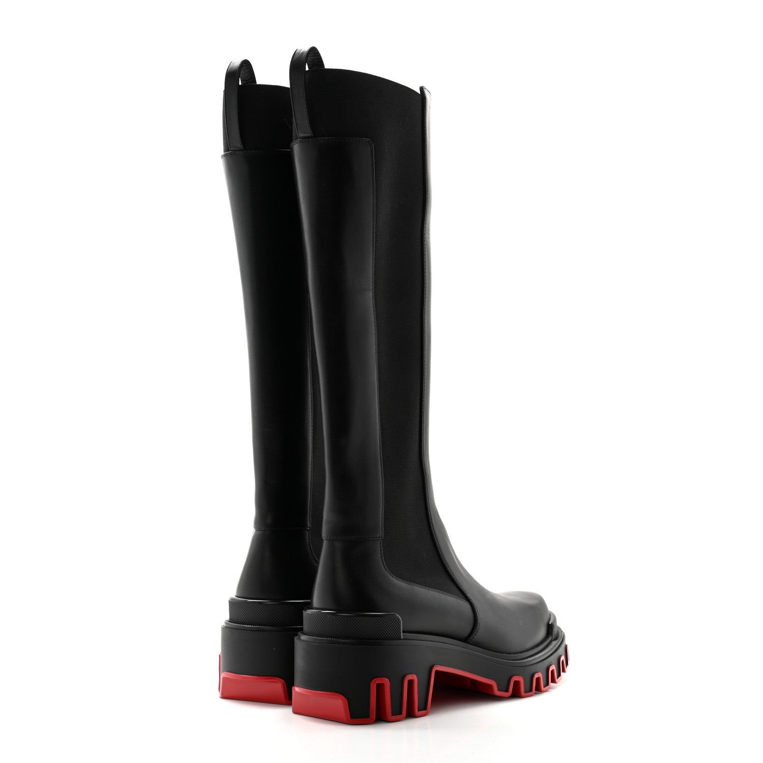 Christian Louboutin Calfskin Marchacroche Dune Knee High Boots 39.5 Black 4 of 7