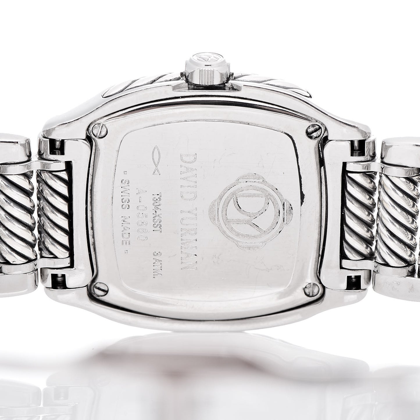 Stainless Steel Sterling Silver Diamond Mother of Pearl 25mm Thoroughbred Quartz Watch