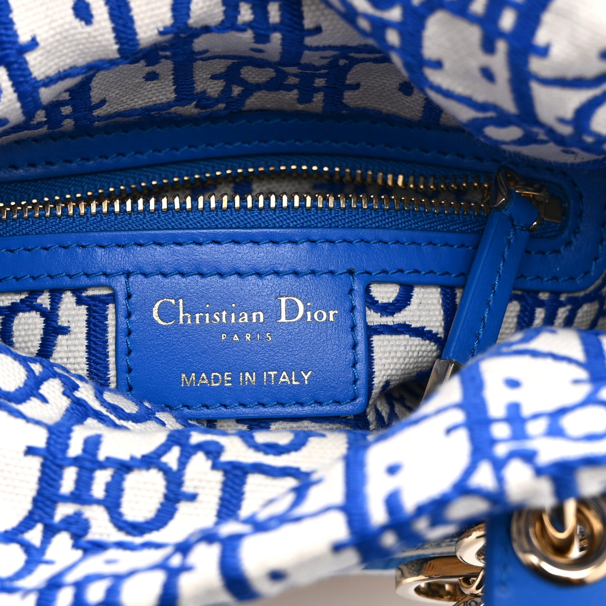 Christian Dior Wicker Oblique Mini Lady Dior Bag Florescent Blue 6 of 10