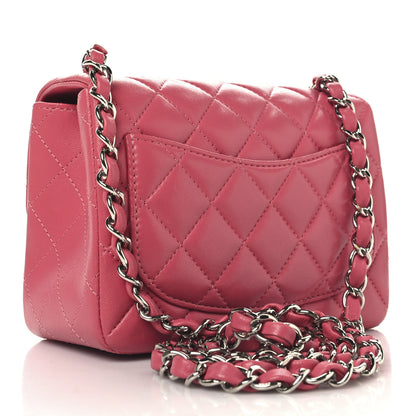 Chanel Lambskin Quilted Mini Square Flap Dark Pink 3 of 10
