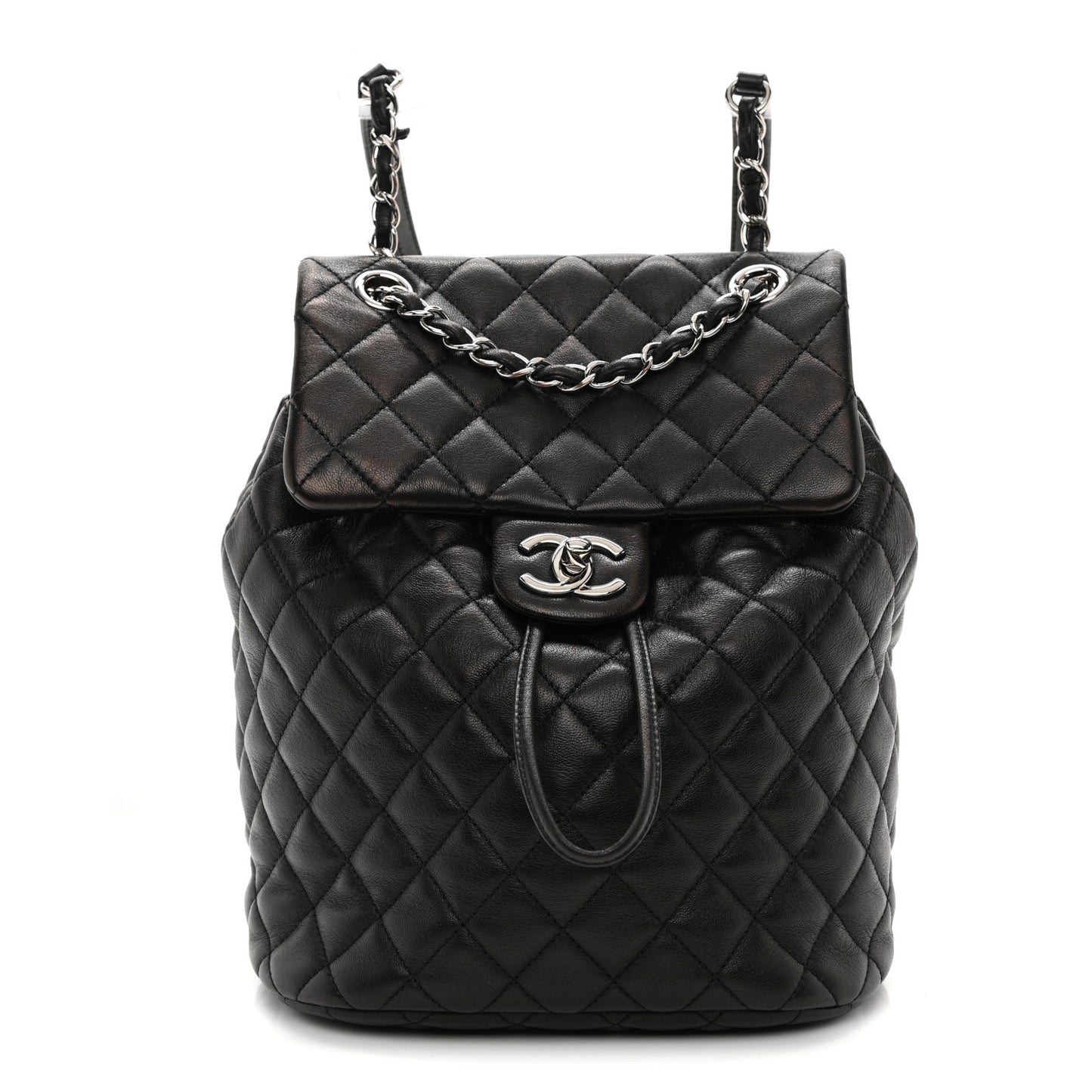 Calfskin Quilted Small Urban Spirit Backpack Black