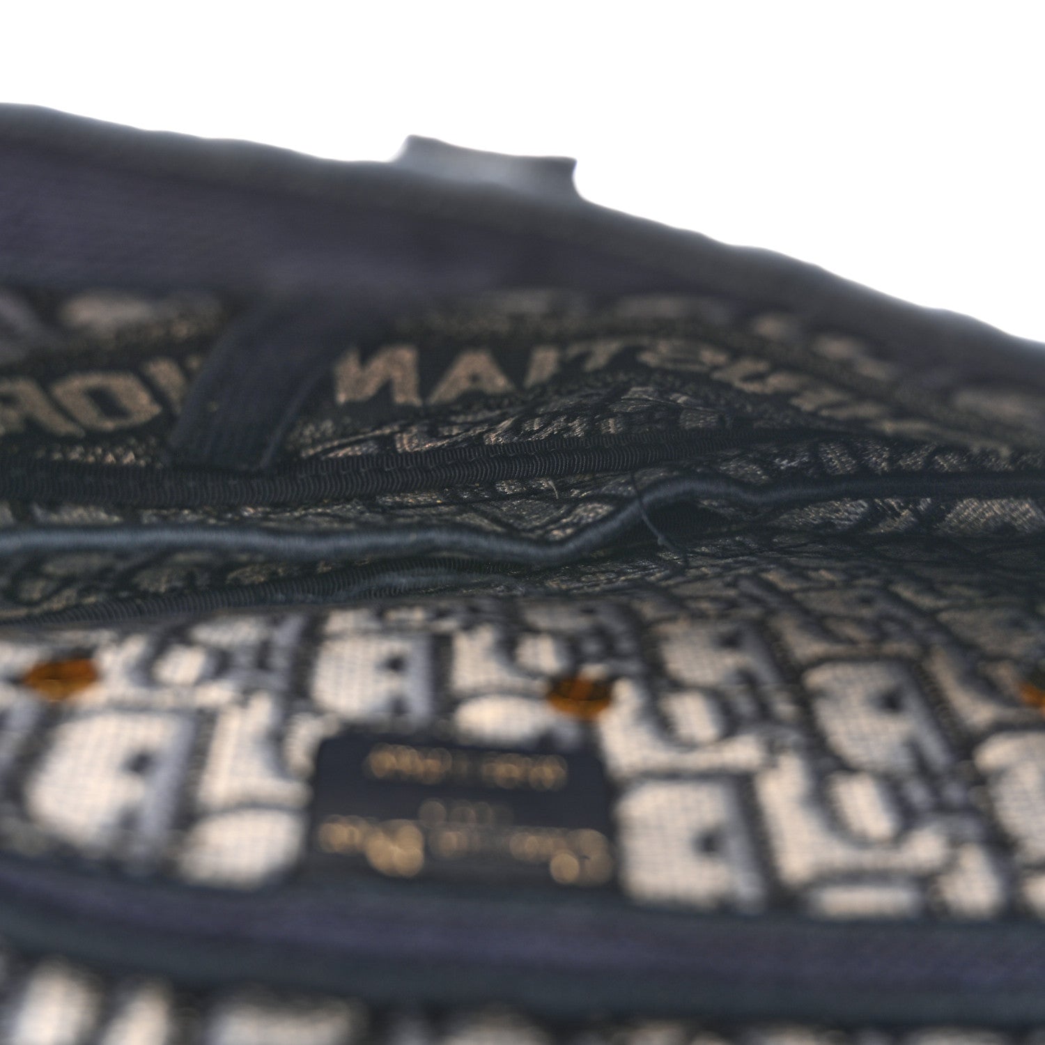 Christian Dior Oblique Embroidered Saddle Bag Blue 5 of 14