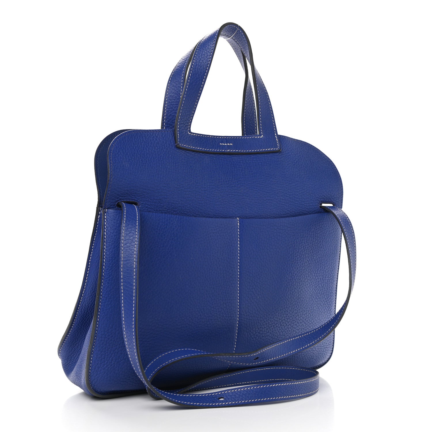 Hermes Taurillon Clemence Halzan 31 GM Bleu Electrique 6 of 11