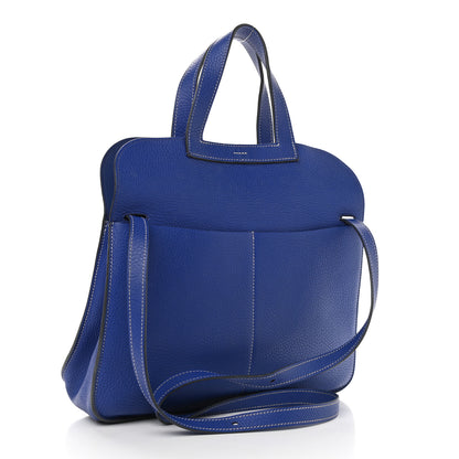 Hermes Taurillon Clemence Halzan 31 GM Bleu Electrique 6 of 11
