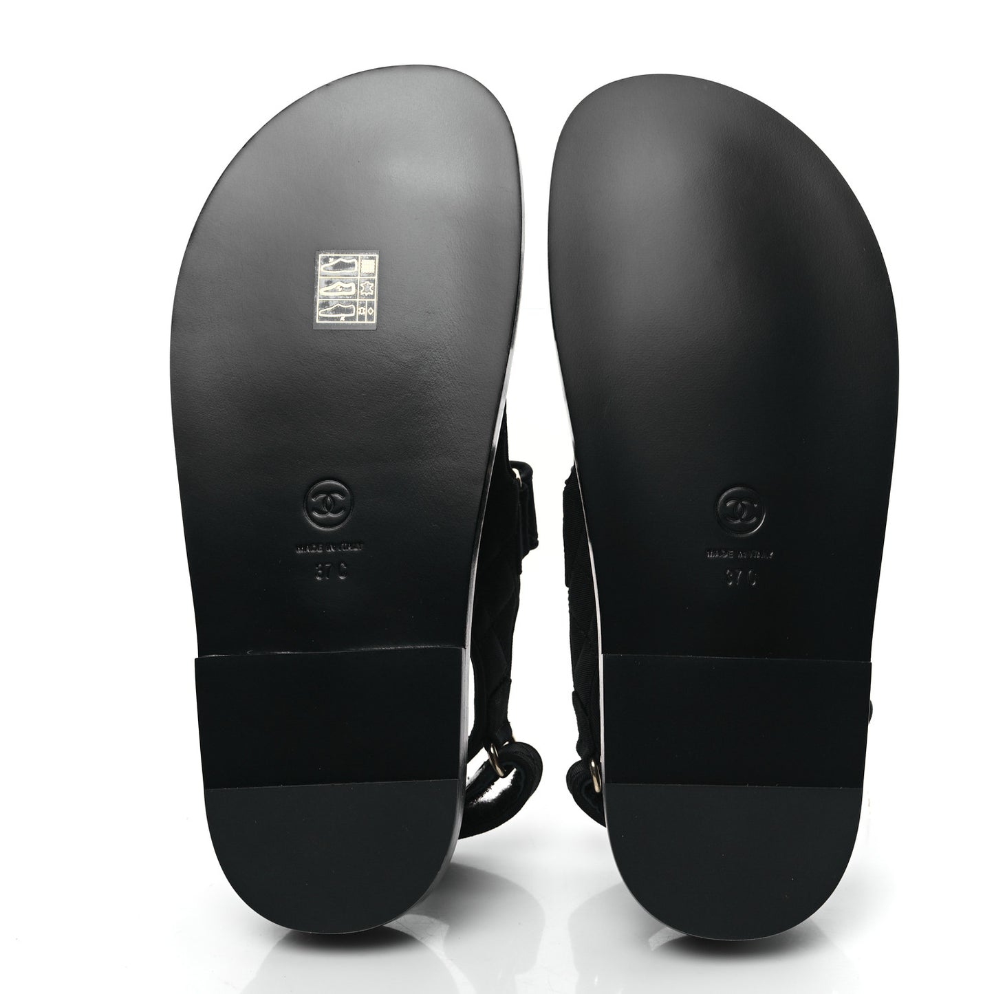 Grosgrain Quilted Bow Dad Sandals 37 Black