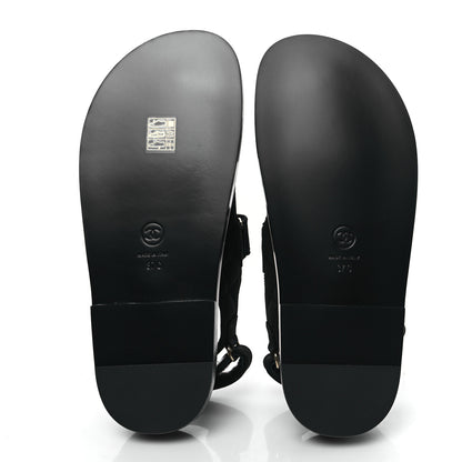 Chanel Grosgrain Quilted Bow Dad Sandals 37 Black 5 of 8