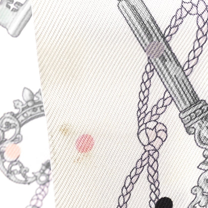 Hermes Silk Les Cles A Pois Twilly White Gris Acier 4 of 4