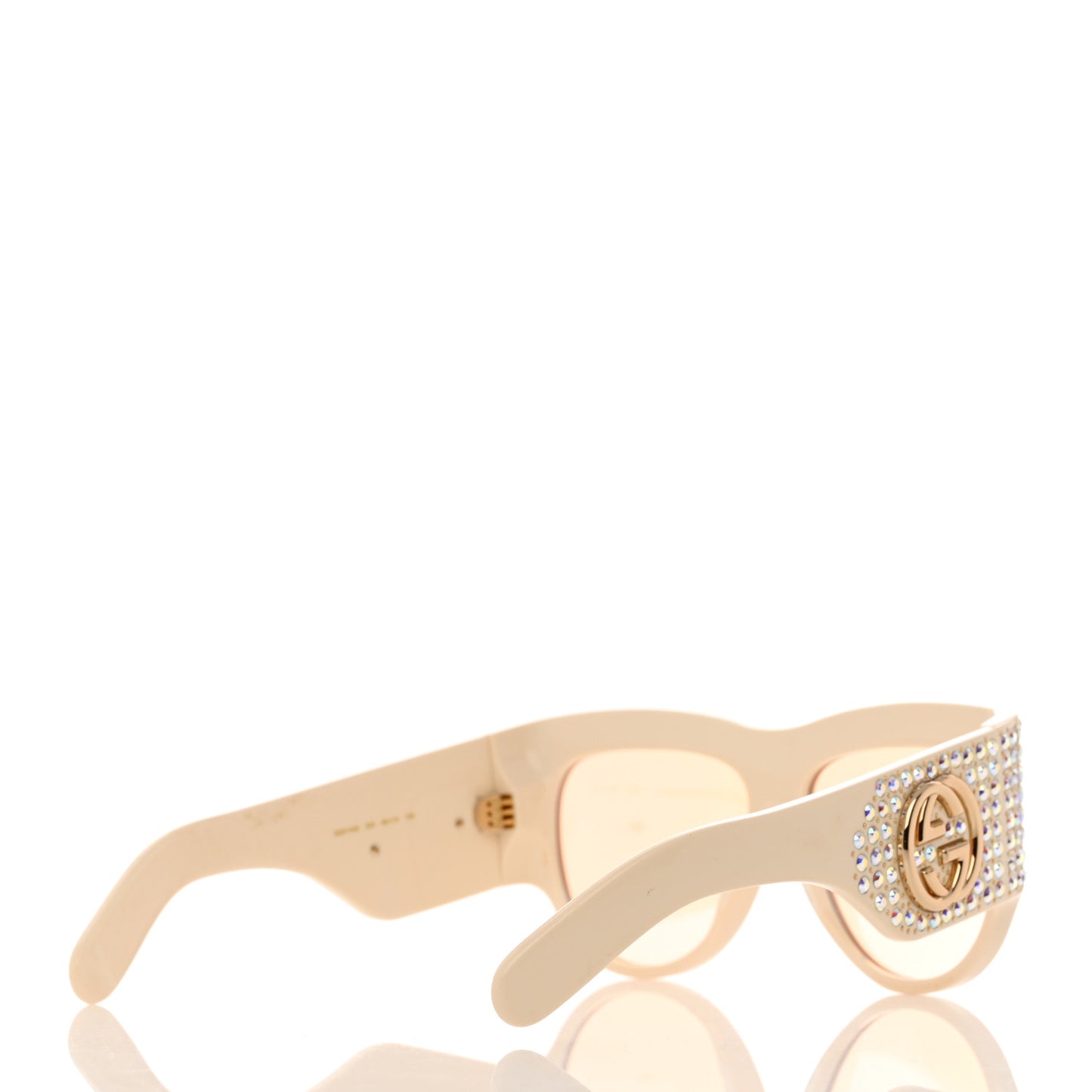 Acetate Crystal Oversize Hollywood Forever Sunglasses GG0144S Ivory