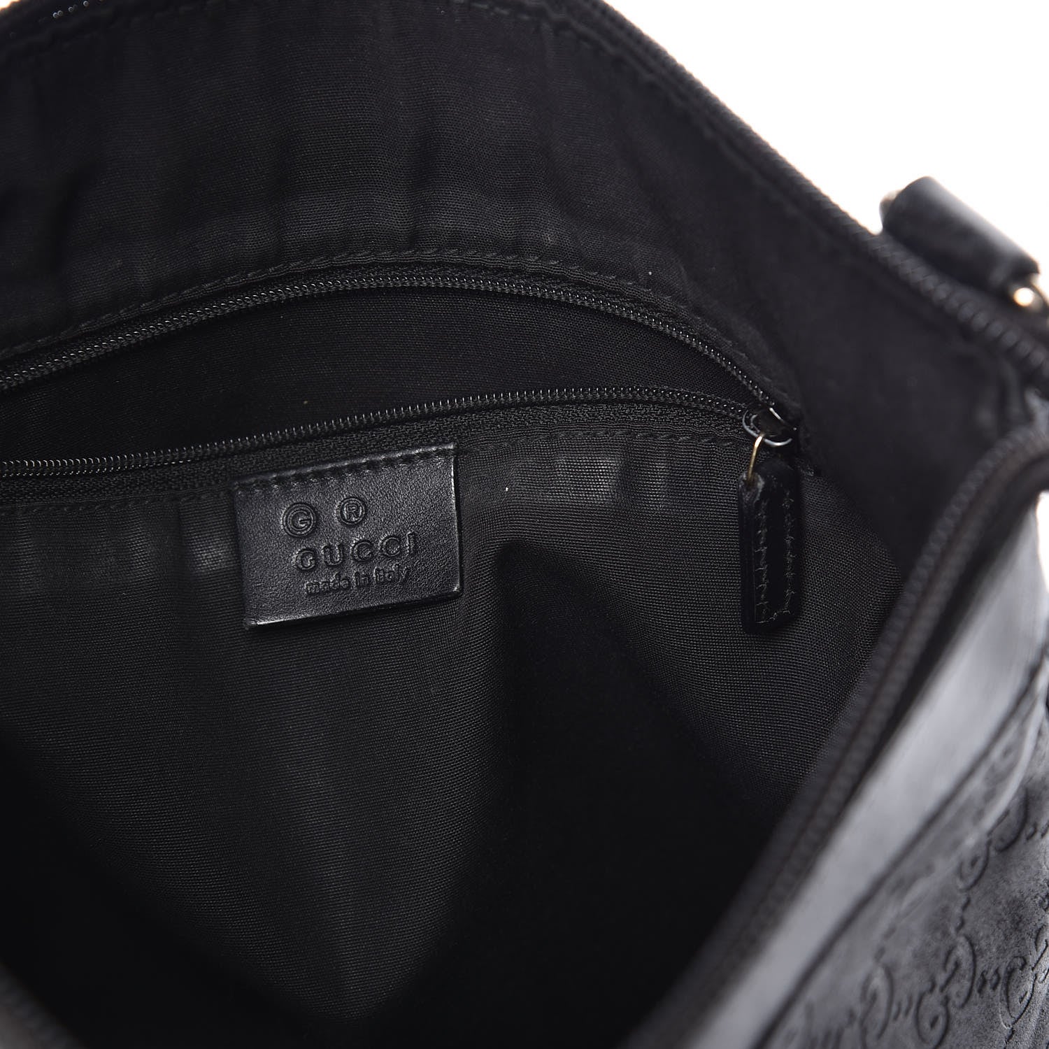 Gucci Guccissima Small Flat Messenger Bag Black 10 of 14