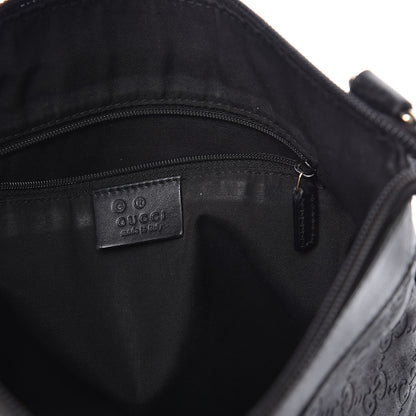 Gucci Guccissima Small Flat Messenger Bag Black 10 of 14