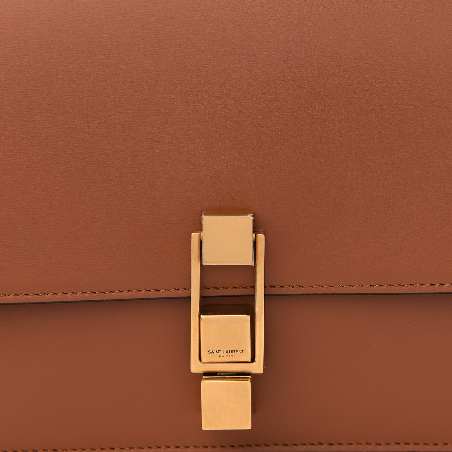 Smooth Calfskin Carre Satchel Brown