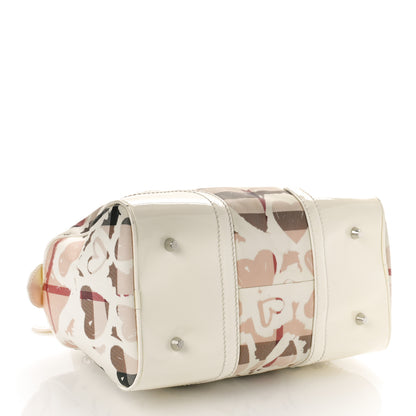 Burberry Patent Nova Check Heart Small Chester Bowling Bag White 4 of 12
