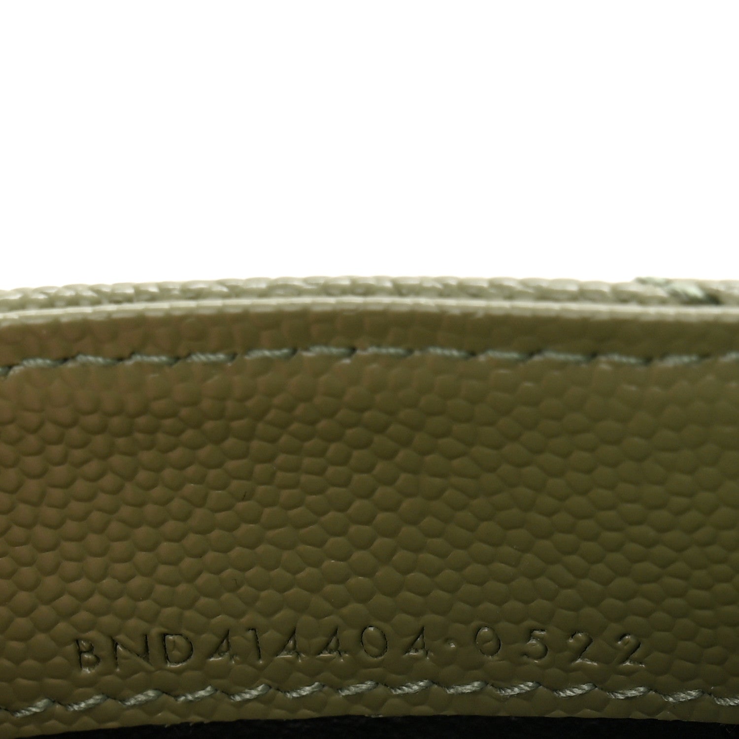 Saint Laurent Grain De Poudre Matelasse Chevron Small Monogram Envelope Wallet Light Sage 7 of 9