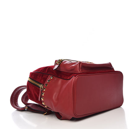 MCM Velvet Monogram Medium Stark Insignia Backpack Ruby Red 4 of 11