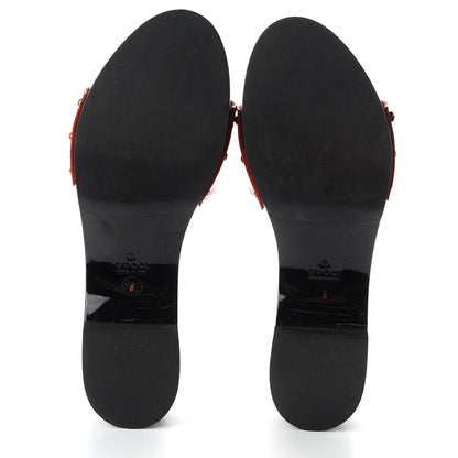 Gucci Vitello Vernice Soft Icon Bit Wood Clogs 8 Orange 5 of 9