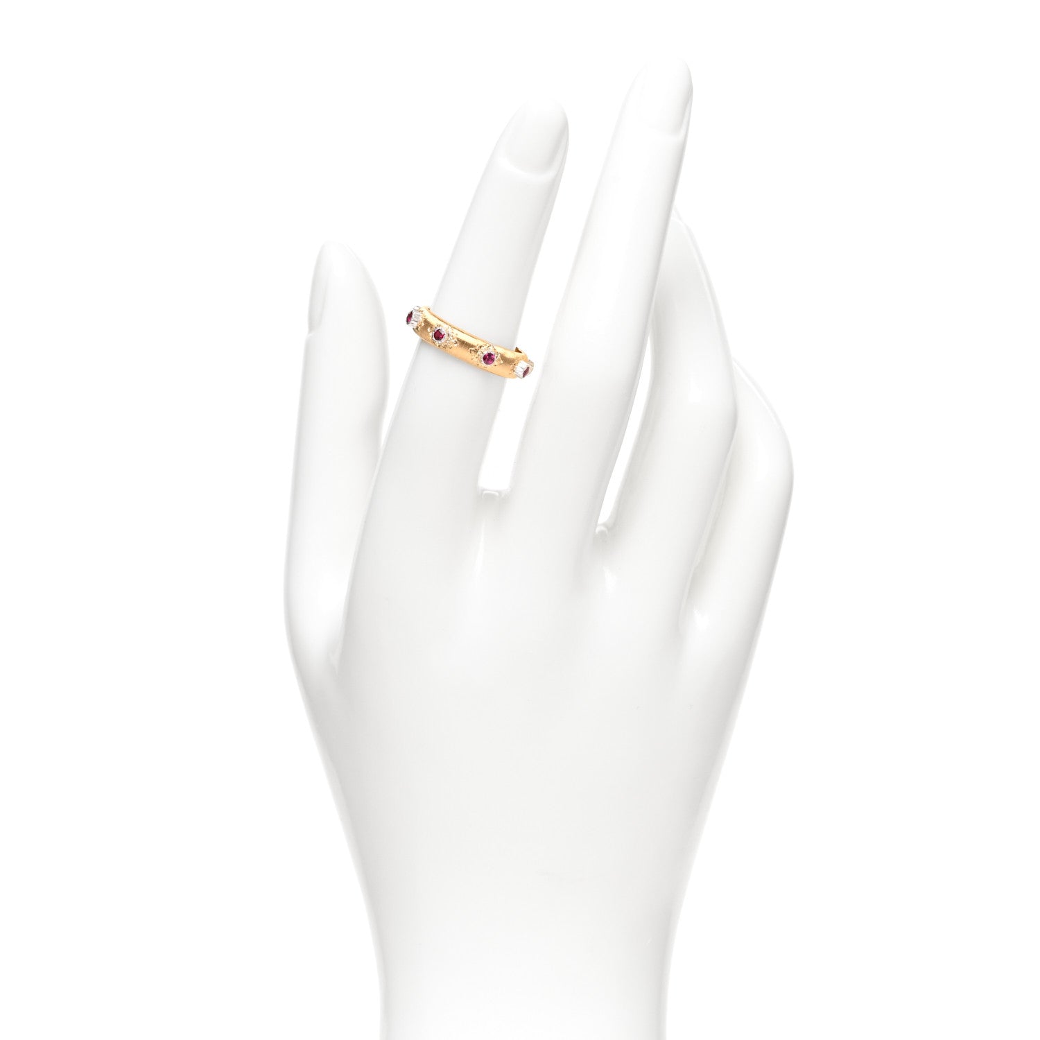 Buccellati 18K Yellow White Gold Ruby Macri Positano Eternelle Ring 51 5.75 2 of 5