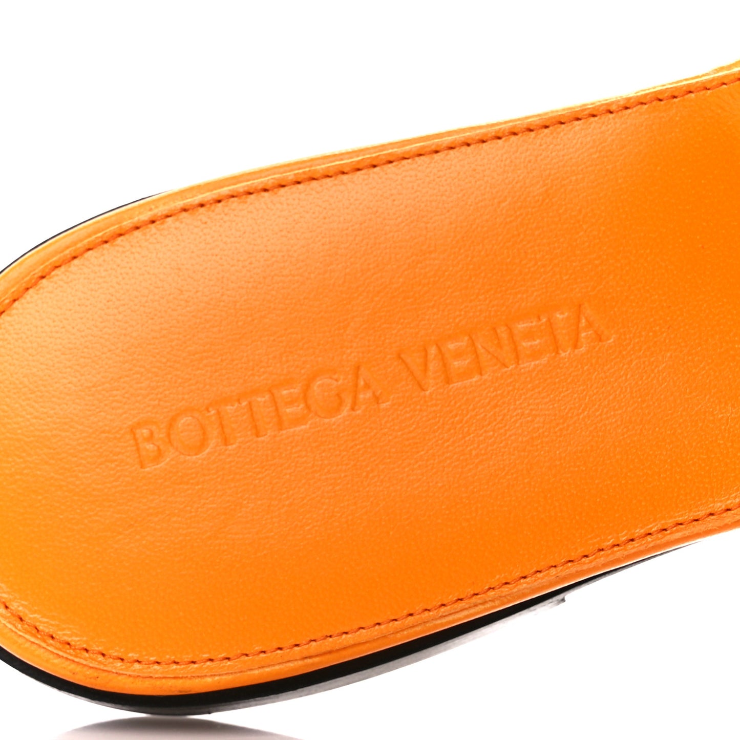 Nappa Maxi Intrecciato Lido Flat Sandals 40 Tangerine