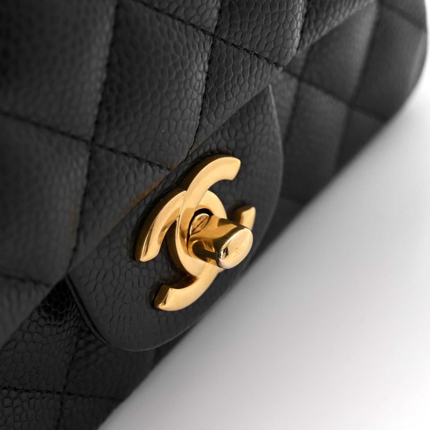 Caviar Quilted Mini Rectangular Flap Black
