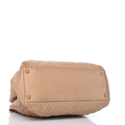 Chanel Lambskin Quilted Large Just Mademoiselle Bowling Bag Beige 4 of 10