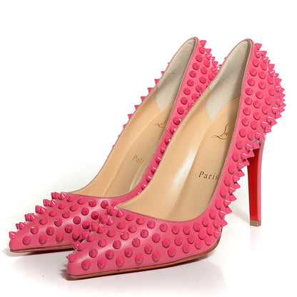 Christian Louboutin Nappa Pigalle Spikes 100 Pumps 38 Pink 3 of 7