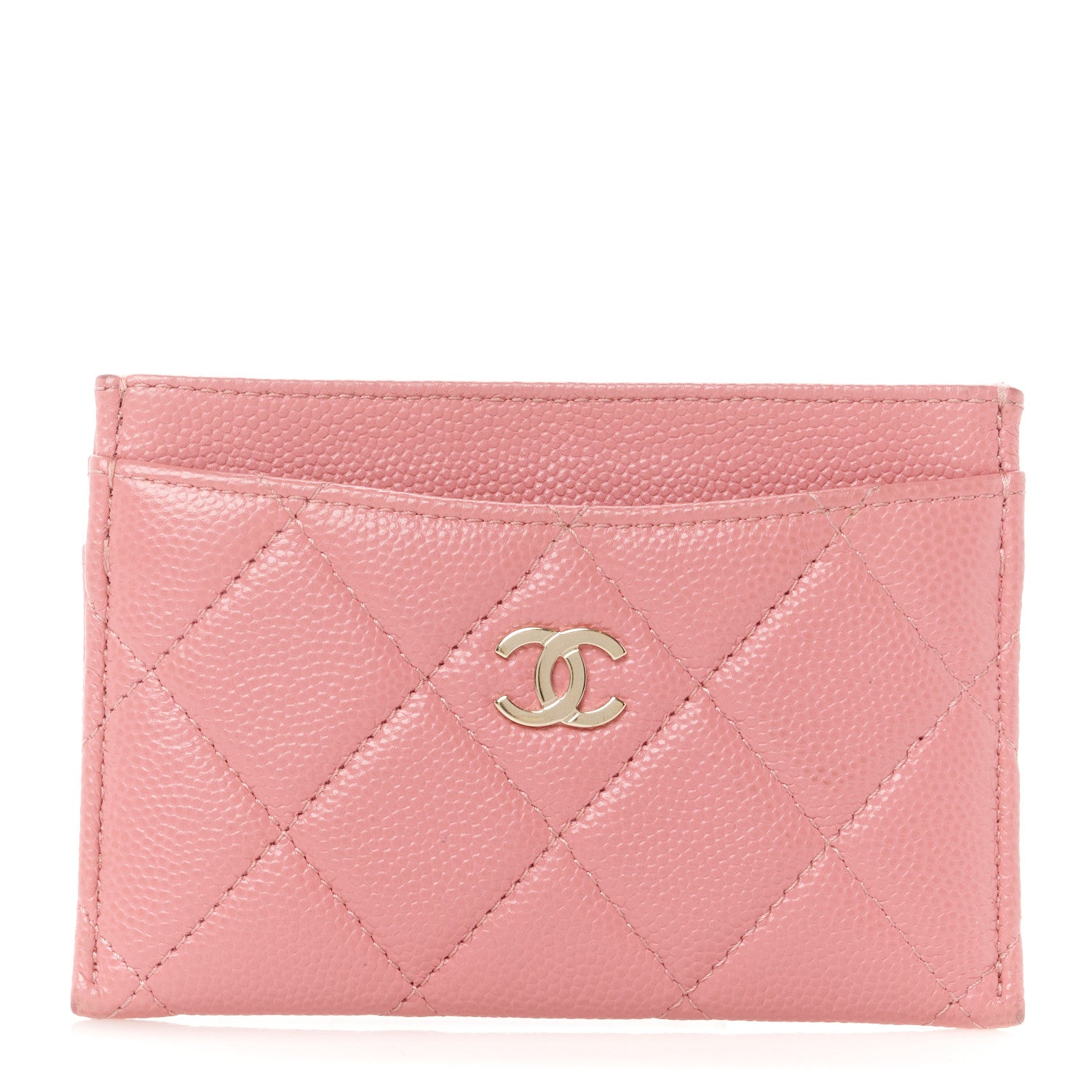 Chanel Caviar Quilted Card Holder Pink 1 of 10