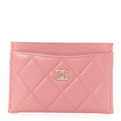Chanel Caviar Quilted Card Holder Pink 1 of 10