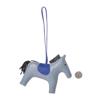 Hermes Milo Lambskin Grigri Rodeo Horse Bag Charm GM Bleu Lin Bleu Electrique Black 2 of 4