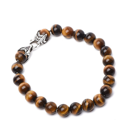 David Yurman Sterling Silver Tiger's Eye 8mm Spiritual Beads Bracelet 3 of 5