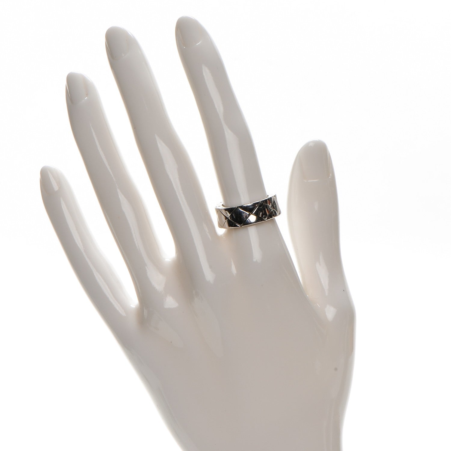 Chanel 18K White Gold Small Coco Crush Ring 6 2 of 5