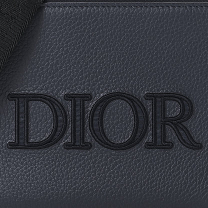 Christian Dior Grained Calfskin Pouch Navy Blue 8 of 9