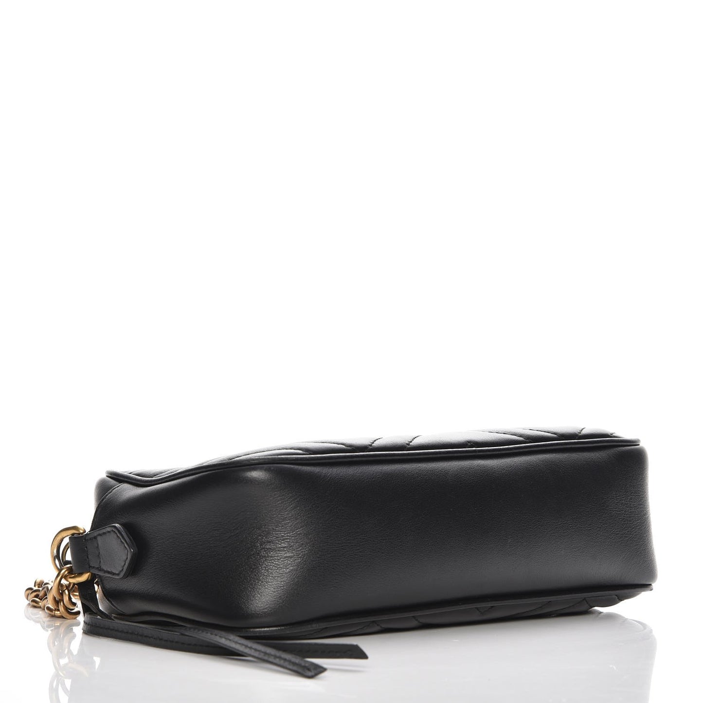 Calfskin Matelasse Small GG Marmont Chain Shoulder Bag Black