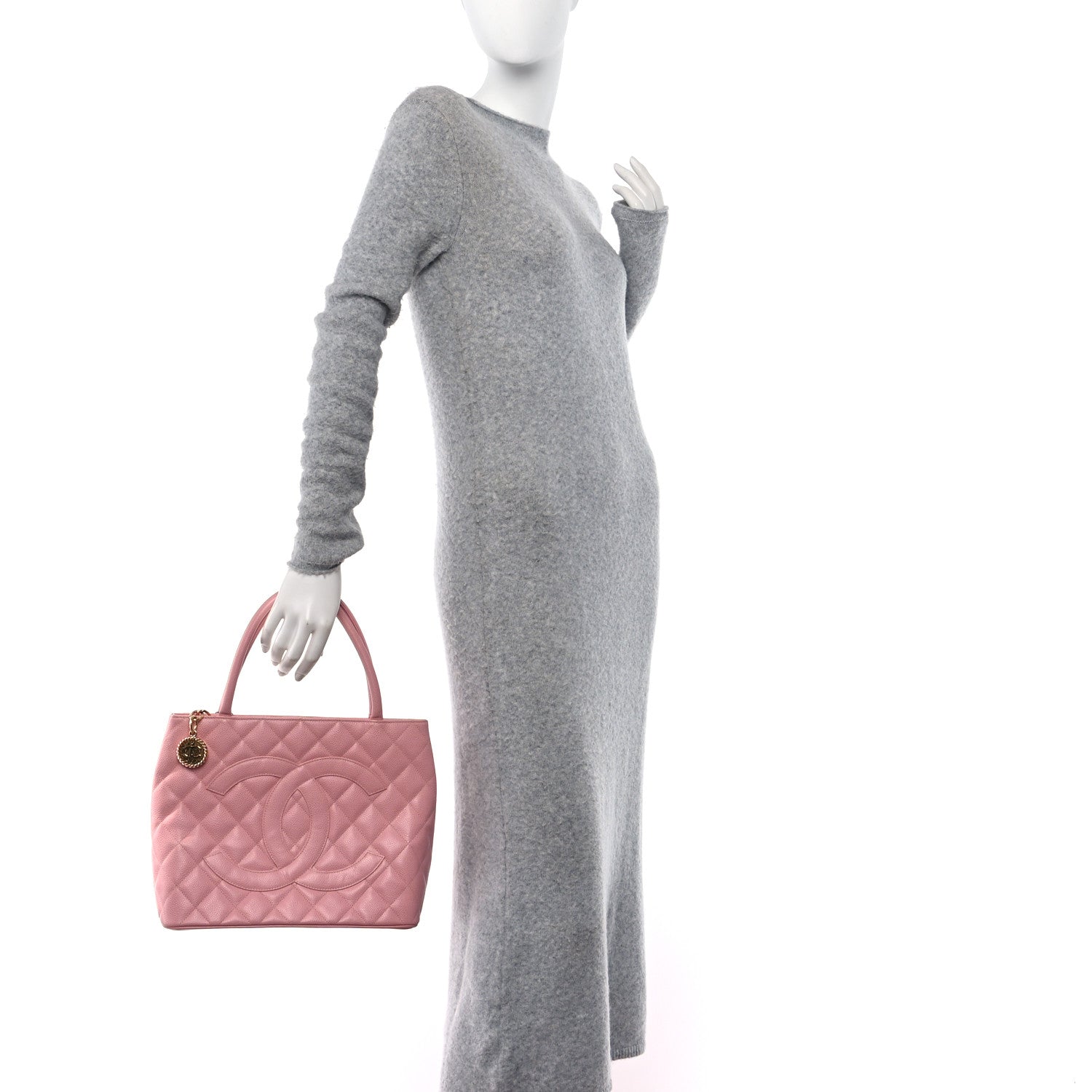 Chanel Caviar Quilted Medallion Tote Light Pink 2 of 11