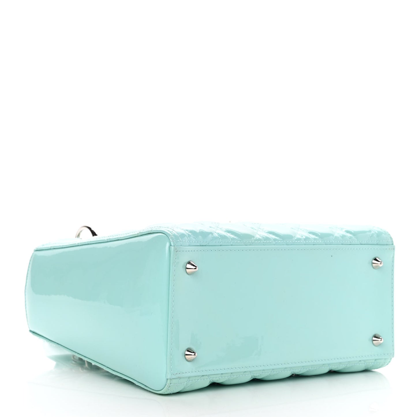 Patent Cannage Medium Lady Dior Light Blue