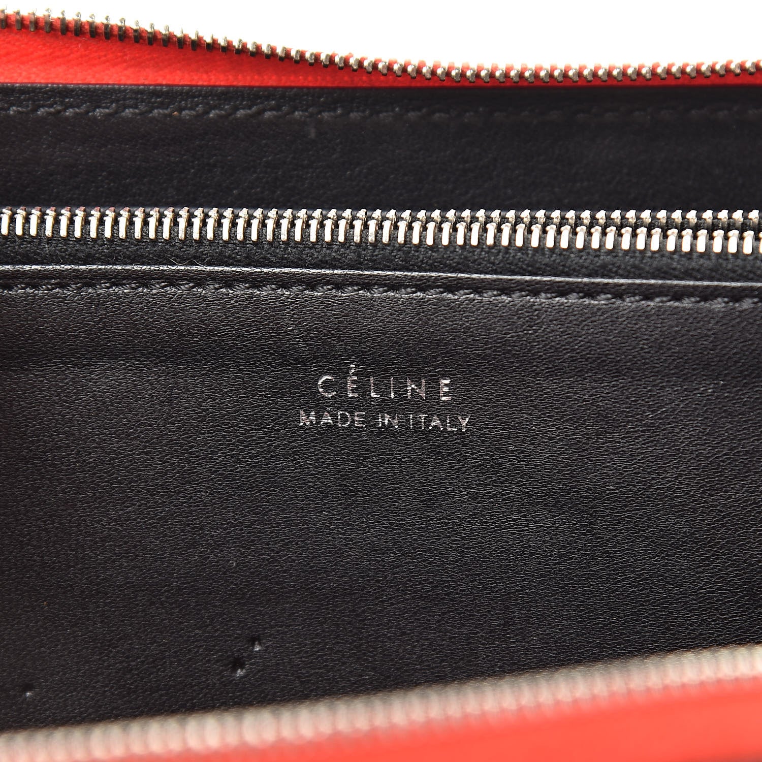 Celine Drummed Calfskin Large Zip Around Multifunction Wallet Coral 6 of 15