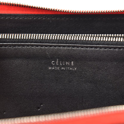 Celine Drummed Calfskin Large Zip Around Multifunction Wallet Coral 6 of 15
