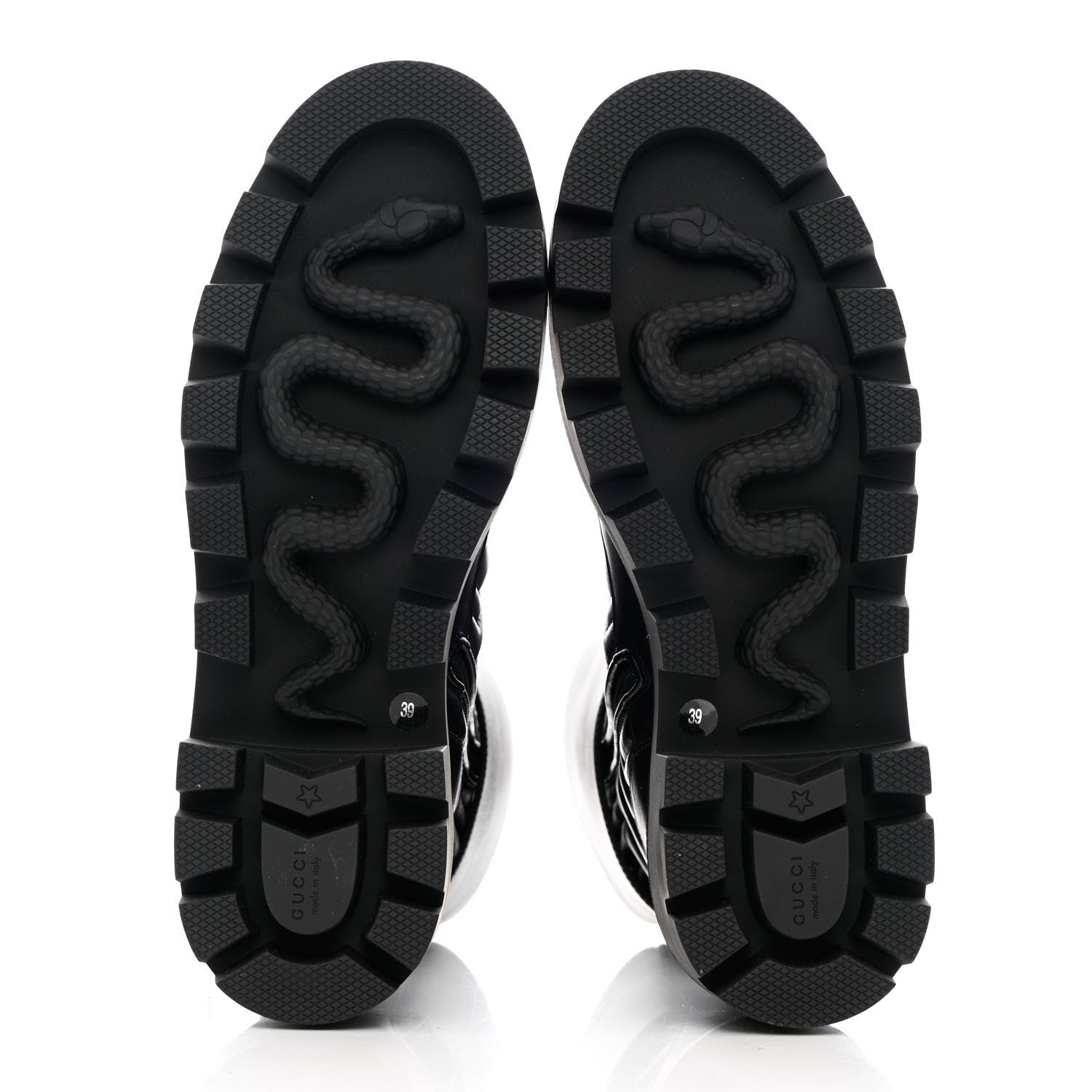 Gucci Nappa Frances GG Matelasse Platform Combat Boots 39 Black 5 of 12