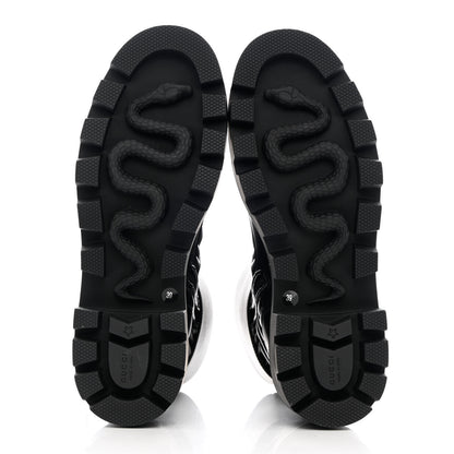 Gucci Nappa Frances GG Matelasse Platform Combat Boots 39 Black 5 of 12