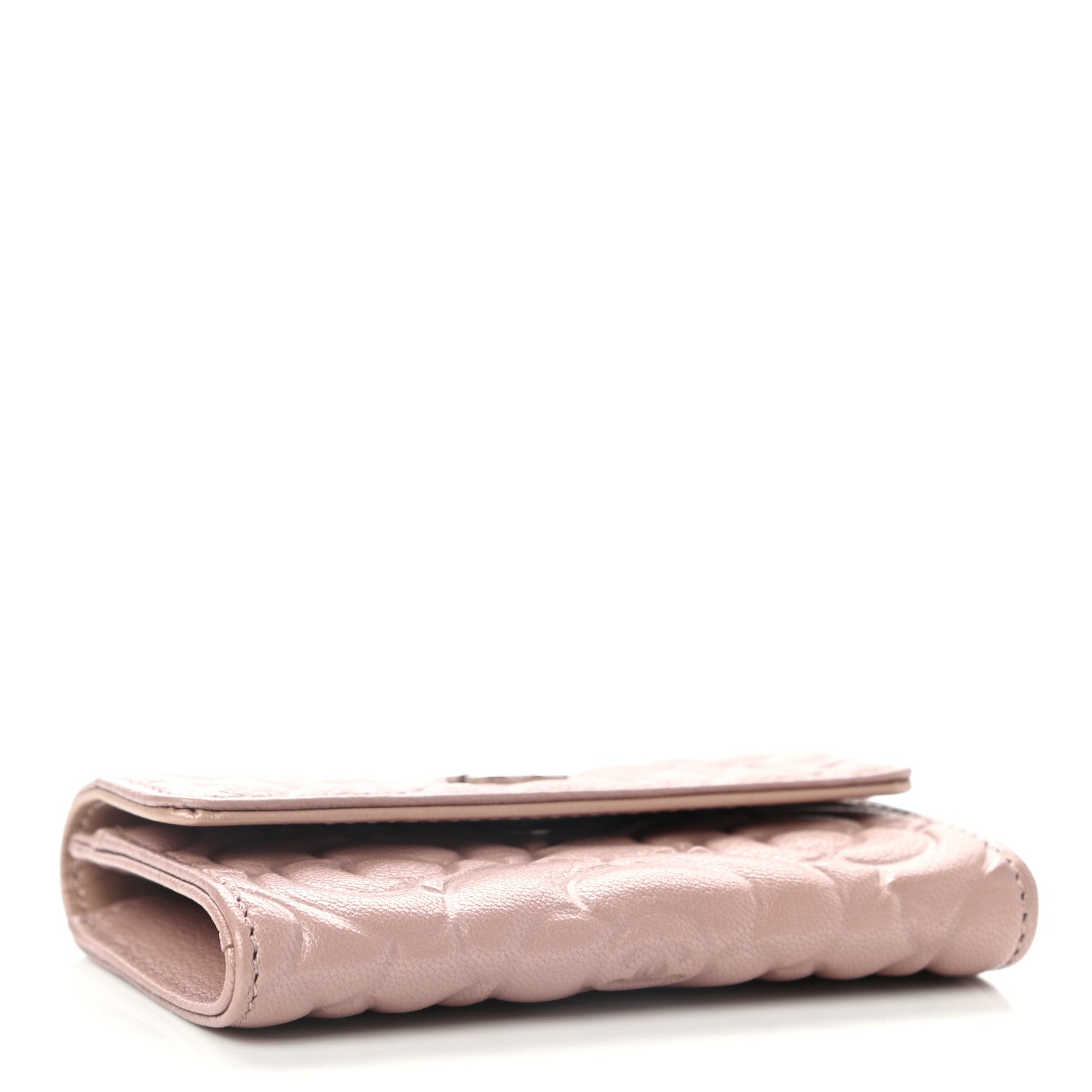 Chanel Goatskin Camellia Embossed Card Holder Wallet Light Pink 4 of 9