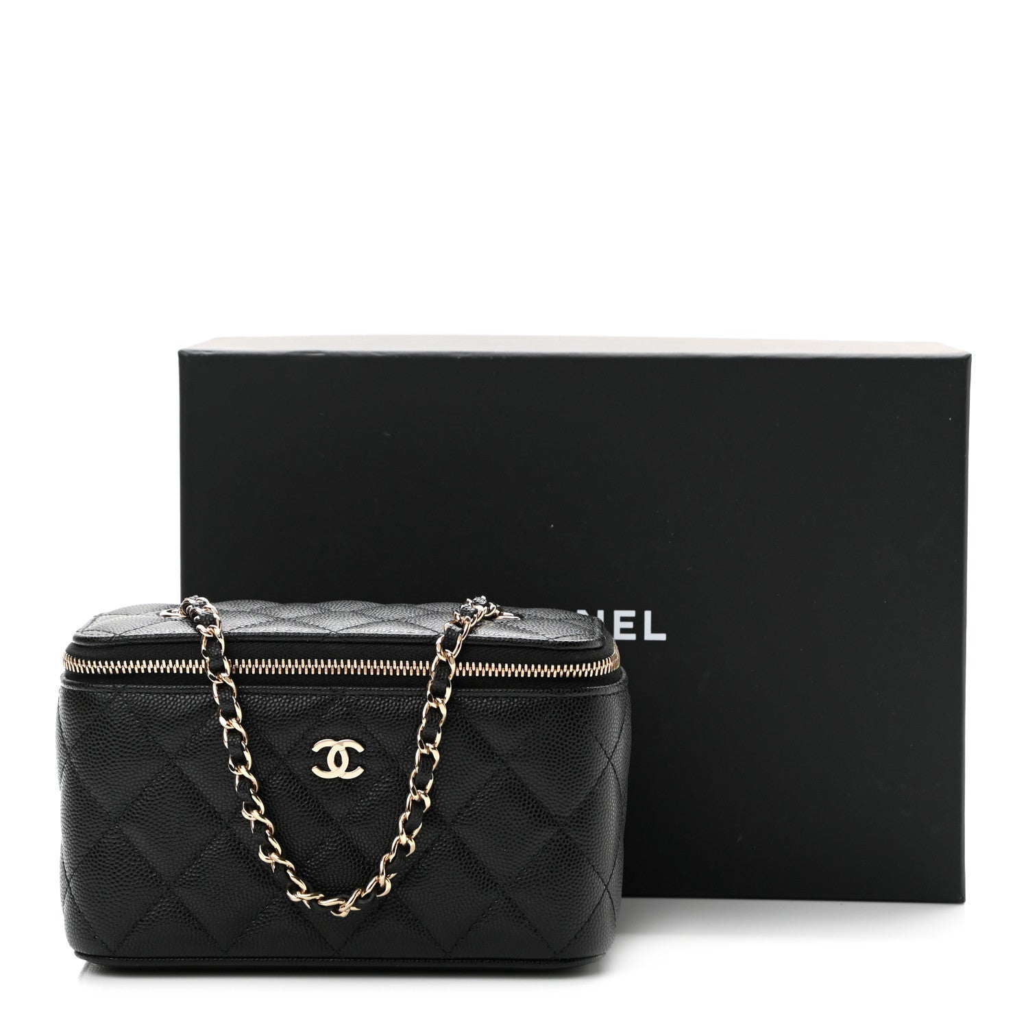 Chanel Caviar Quilted Small Vanity Case With Chain Black 11 of 11