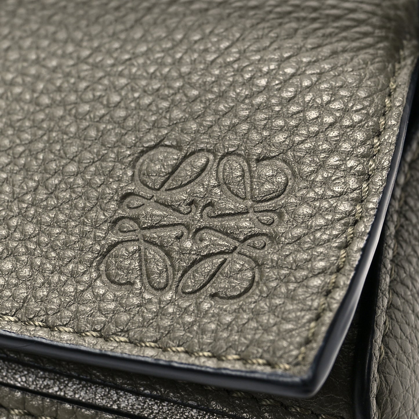 Grained Calfskin Small Puzzle Bag Forest