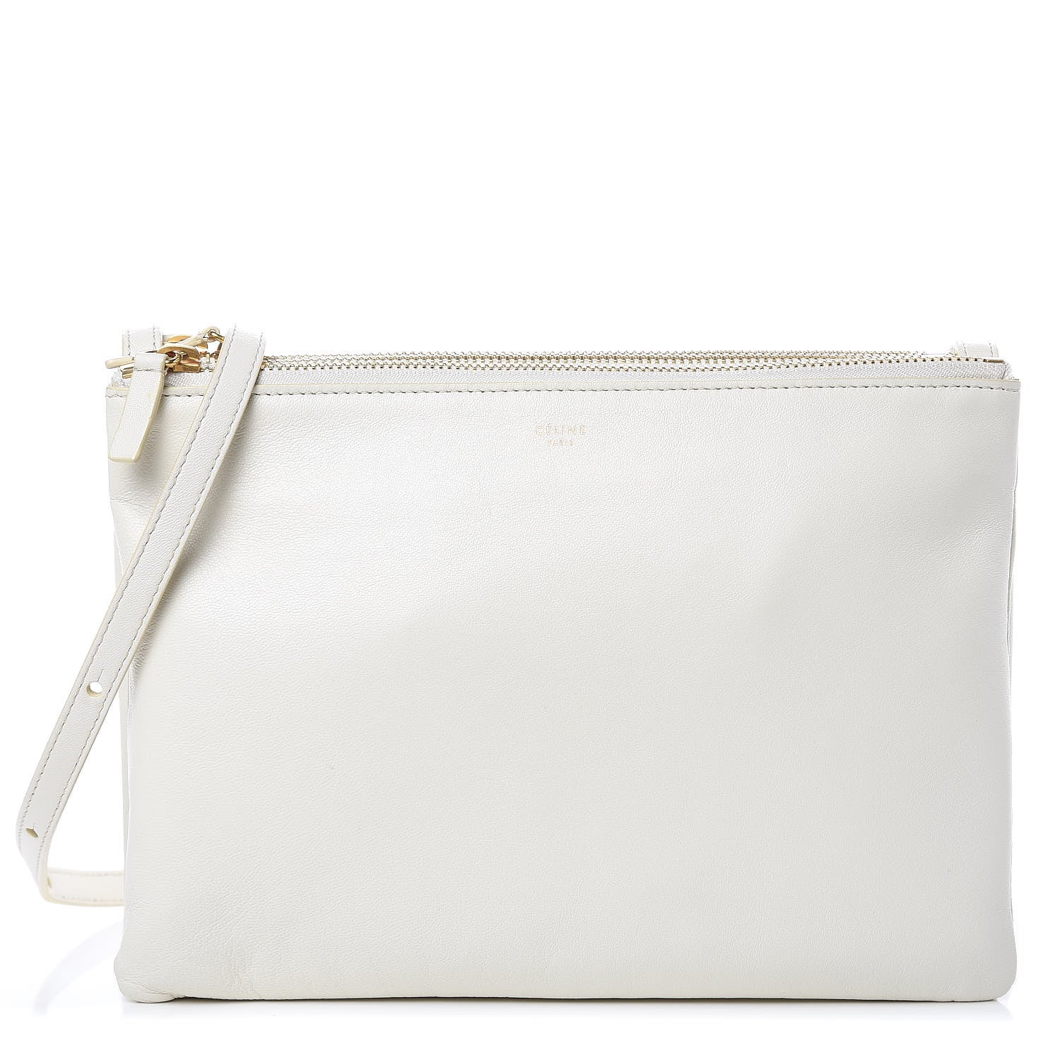 Celine Goatskin Large Trio Crossbody Bag White 1 of 9