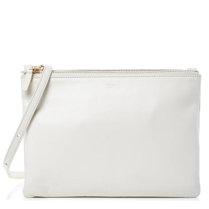 Celine Goatskin Large Trio Crossbody Bag White 1 of 9