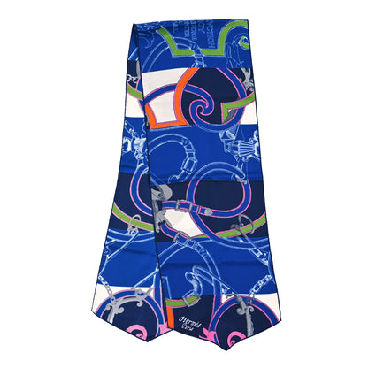 Hermes Silk L'Instruction Du Roy Muffler Marine Bleu Royal Multicolore 2 of 3