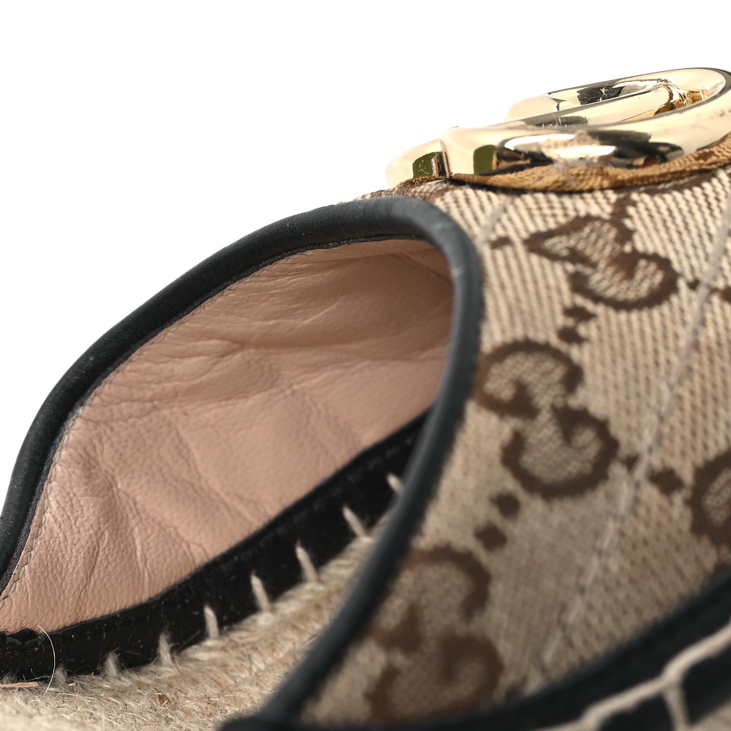 Gucci Monogram Matelasse GG Marmont Ankle Wrap Platform 35/120mm Espadrille Wedges 41 Beige Ebony Black Sand Storm 10 of 11