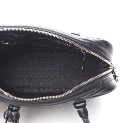 Prada Soft Calfskin Impunture Diagramme Top Handle Crossbody Bag Black 5 of 11