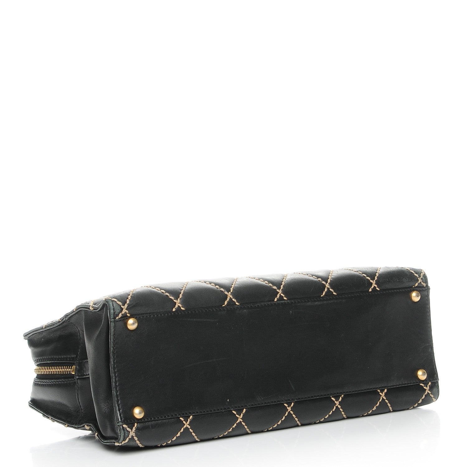 Chanel Calfskin Contrast Stitch Surpique Bowler Black 4 of 15