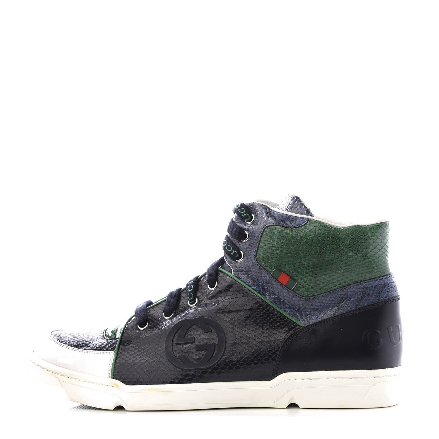Snakeskin Interlocking G High Top Sneakers 10.5 Blue