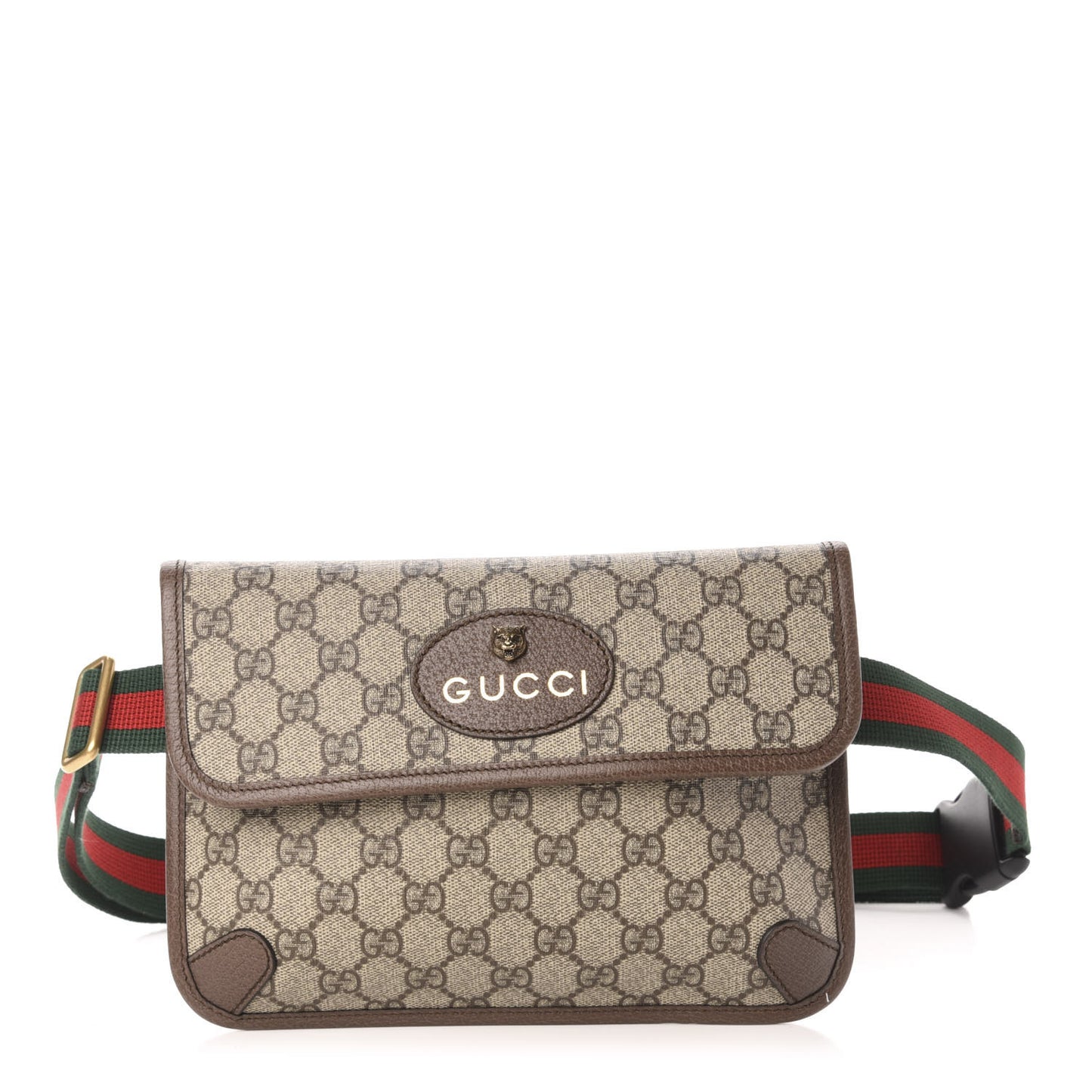 GG Supreme Monogram Neo Vintage Web Belt Bag Brown